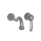 lavabo museo mural 2 trous encastre metal brosse + vidage up&down