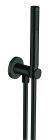 applique prise d'eau douchette flexible chrome noir