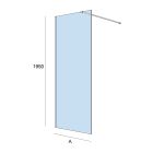 Paroi de douche - HEAVEN walk-in Fumé Deco 6 < 0,4 x haut. 1,95 m