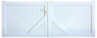 Portail PVC avec encadrement PVC, avec 1 traverse intermédiaire, panneaux aspect lames verticales pleines - ISABY