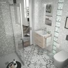 Meuble FUSSION CHROME 600 2 tiroirs  CHÊNE NATUREL 598 x 540 x 450 mm