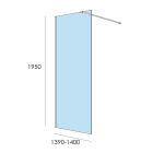 Parois de douche BLACK HEAVEN avec profil noir parois de douche walk in avec anticalcaire TRANSPARENT 1390 - 1400x1950 mm