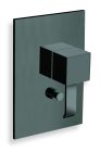 facade laiton mitigeur douche quadri 2 sorties noir