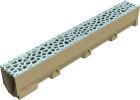 Caniveau en béton polymère avec grille fonte Voronoï couleur Perle - ACO SELF - long. 1m x larg. 100mm x haut. 145mm - classe B125
