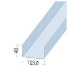 Profilé d'entretoise UA en U sans perforation U 125-20 - long. 4m