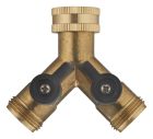 raccord y laiton écrou libre F20x27 M20x27 avec vannes