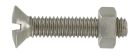 Boulon tête fraisée bombée fendue inox A4 6x60 - sécurisac x6
