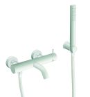 Mitigeur de bain douche TRIVERDE + kit douchette, flexible, support - blanc
