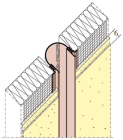 Couvre-joint de dilatatation plat pré-entoilé - long. 2,50m x trame 100mm x 100mm x ep. 6mm