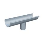 Bout pour pour gouttière lyonnaise de développé 250mm et boudin 18mm à naissance centrale cylindrique Ø80mm - zinc RHEINZINK prePATINA clair