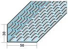 Profilé de ventilation en L, perforation rectangulaire Aluminium Naturel Section ventilation 185 cm² / ml