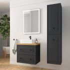 Meuble RENOIR 600 2 tiroirs métalliques ANTHRACITE 598 x 540 x 450 mm