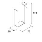 Porte-rouleau supplémentaire LLOYD NOIR MAT 30 x 124 x 75 mm