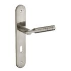 Ensemble poignée de porte Diane aluminium 195 mm à clé