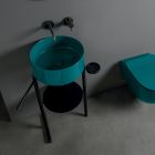 CIOTOLA LAVABO CERAMIQUE ROND Bleu pétrol