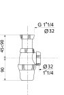 SIPHON DE LAVABO REGLABLE EN HAUTEUR PRO