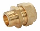 Raccord laiton bague laiton à compression - Tube cuivre Ø12 - Mâle 15/21