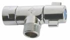 Robinet d'arrêt sous-lavabo design - Monobloc et compact - Ecrou tournant 3/8' - Sortie M3/8' - Croisillon 1/4 de tour en ABS - Finition chromée - ACS