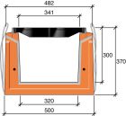 Caniveau béton à grilles fonte de Type I - CGI 35 - long. 0,75m x larg. 341mm x haut. 300mm - classe D400