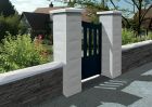 Chapeau De Pilier Trigone Pointe Désaxée 40 X 40 X 4/6,5 Blanc Cassé - Chapeau De Pilier De Clôture Trigone