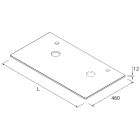 Plan de toilette de 2001 jusqu´à 2400 avec ou sans usinage MARBRE BLANC 2001 - 2400 x 12 x 460 mm