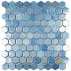 Mosaïque en verre recyclé - 6004 LUX DARK BLUE HEX 35X35MM