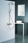 colonne de douche triverde thermostatique complete metal brosse