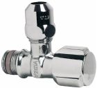 Robinet d'arrêt équerre sous-lavabo modèle court - Laiton chromé - M15/21 - Tube cuivre Ø10mm