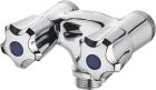 robinet machine à laver double droit chapeau M.15x21 M.20x27