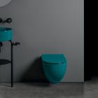 BLOC WC CIOTOLA SUSPENDU AVEC ABATTANT SOFT CLOSE  NO RIM BLEU PETROL