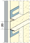 Profilé joint creux aluminium finition Gam'Pierre Aluminium Gris anthracite P020 Pour enduit épaisseur 10mm