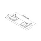 Plan de toilette COMPAKT 46 de 1201 à 1400 mm.  deux vasques semi encastre MARBL