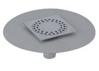 siphon de sol inox sort.Vert avec platine GE50mm 150x150 ø50 mm trous ronds poli 3 Kn