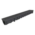 Caniveau de drainage en composite armé de fibres de verre avec grille - MEAFLUID - long. 1m x larg. 136mm x haut. 125mm - classe B125
