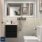 Meuble de salle de bain FUSSION LINE 500 fond 35 2 tiroirs à fermeture amortie BLACK VELVET 497 x 540 x 350 mm