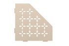 Tablette d'angle Schluter-SHELF-E-S2 FLORAL 195x195mm aluminium finition structuree ivoire