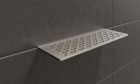 Tablettes rectangulaires pour murs Schluter-SHELF-W-S1 FLORAL 300X115mm acier inoxydable brosse