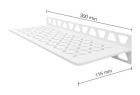 Tablette, design alu finition structuree Schluter-SHELF-W-S1 FLORAL 300X115mm blanc mat - haut. 50mm