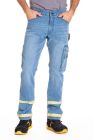 Jeans de travail avec bandes reflechissantes stretch CLARO stone T.38