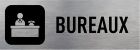 SIGNALETIQUE BUREAUX 210 MM X 75MM PLAQUE ALU