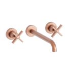 LAVABO CROSS ROAD 3 TROUS + Vidage SANS MECANISME OR ROSE BROSSE