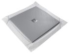 Receveur de douche résine imitation pierre - DESIGN SOLID SURFACE gris clair carré - long. 90cm x larg. 90cm