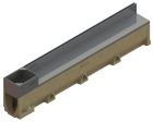 Caniveau en béton polymère avec couverture à fente et élément de visite en acier galvanisé - ACO SELF 100 - long. 1m x larg. 98mm x haut. 195mm - classe A15