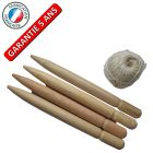 CORDEAU  4 PIQUETS BOIS 30 CM CORDE 35 M EN COTON 2 MM