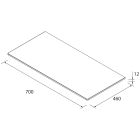 Plan de toilette sans usinage SOLID SURFACE BLANC MAT 700 x 12 x 460 mm