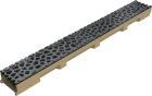 Caniveau en béton polymère avec grille fonte Voronoï couleur Diamant - ACO SELF - long. 1m x larg. 100mm x haut. 55mm - classe B125