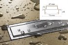 Kit grille/cadre pour caniveau de douches à l'italienne DESIGN A - Schlüter-KERDI-LINE-A EB - long. 0,7 m x haut. 30mm