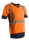 KOMO T-shirt hi-viz orange/marine poly-coton , L classe 2