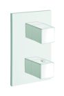 facade externe quadri laiton thermostatique 3 sorties blanc