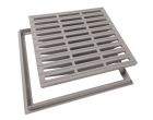 GRILLE DE SOL AVEC CADRE 400 X 400 GRIS CLAIR  - GRC40